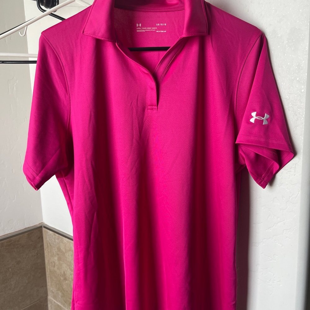 Under Armour Bright Pink Polo
